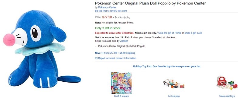 Illustration for article titled Plush Pokémon Should Not Be $80 And Make Me Cry